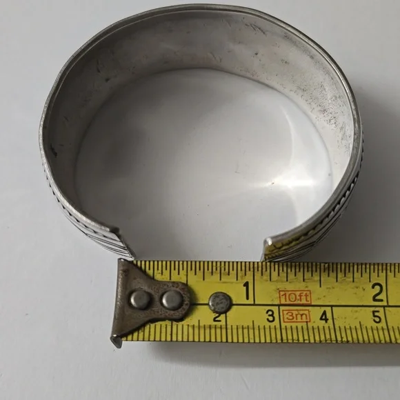 Handcrafted Sterling Silver Native American Cuff Bracelet – A Legacy in Metal - Picture 10 of 12